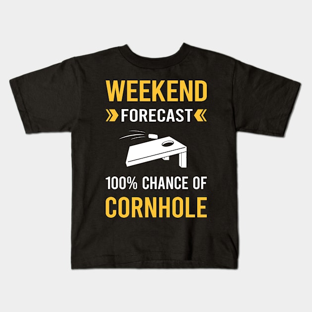 Weekend Forecast Cornhole Kids T-Shirt by Bourguignon Aror